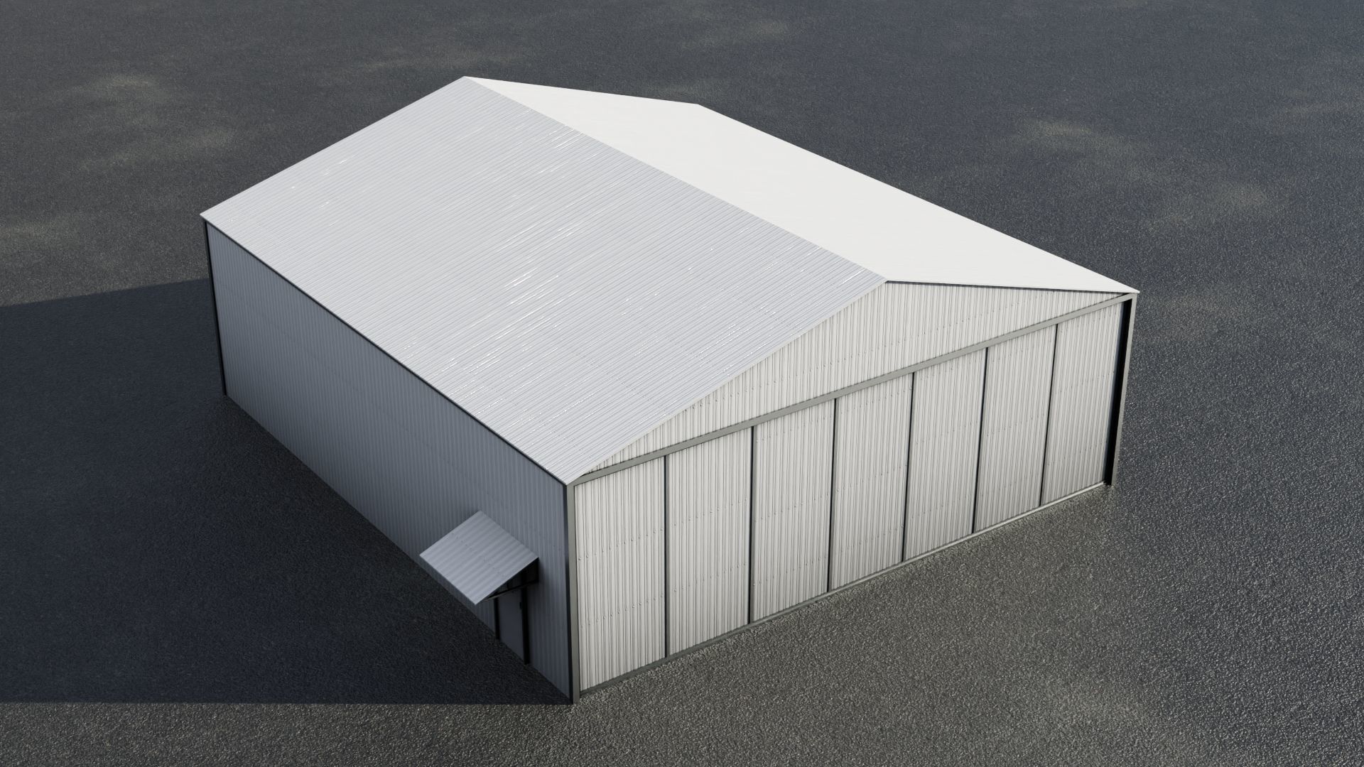 Airfield Hangar Collection Low-poly 3D model_38