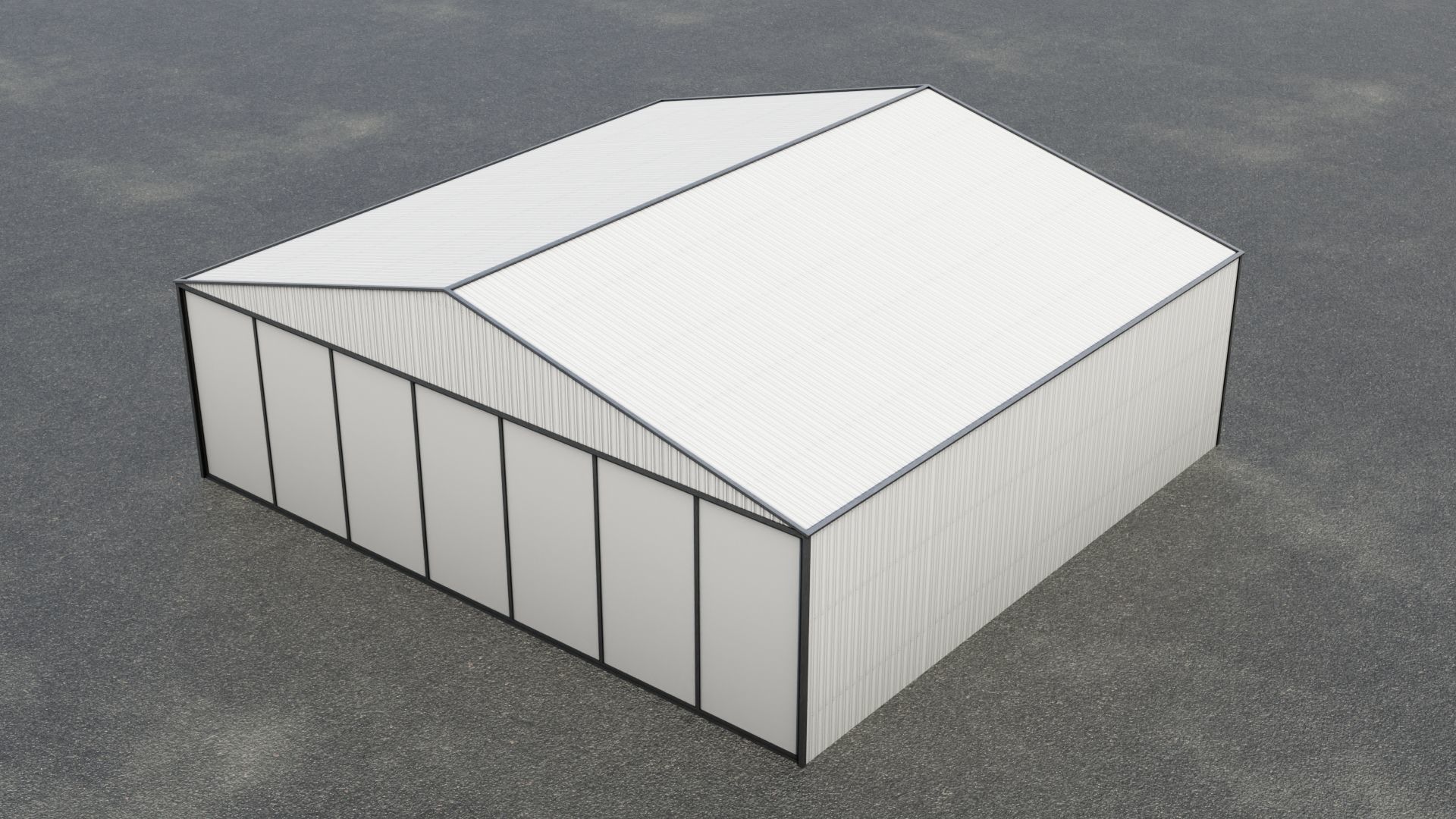 Airfield Hangar Collection Low-poly 3D model_35