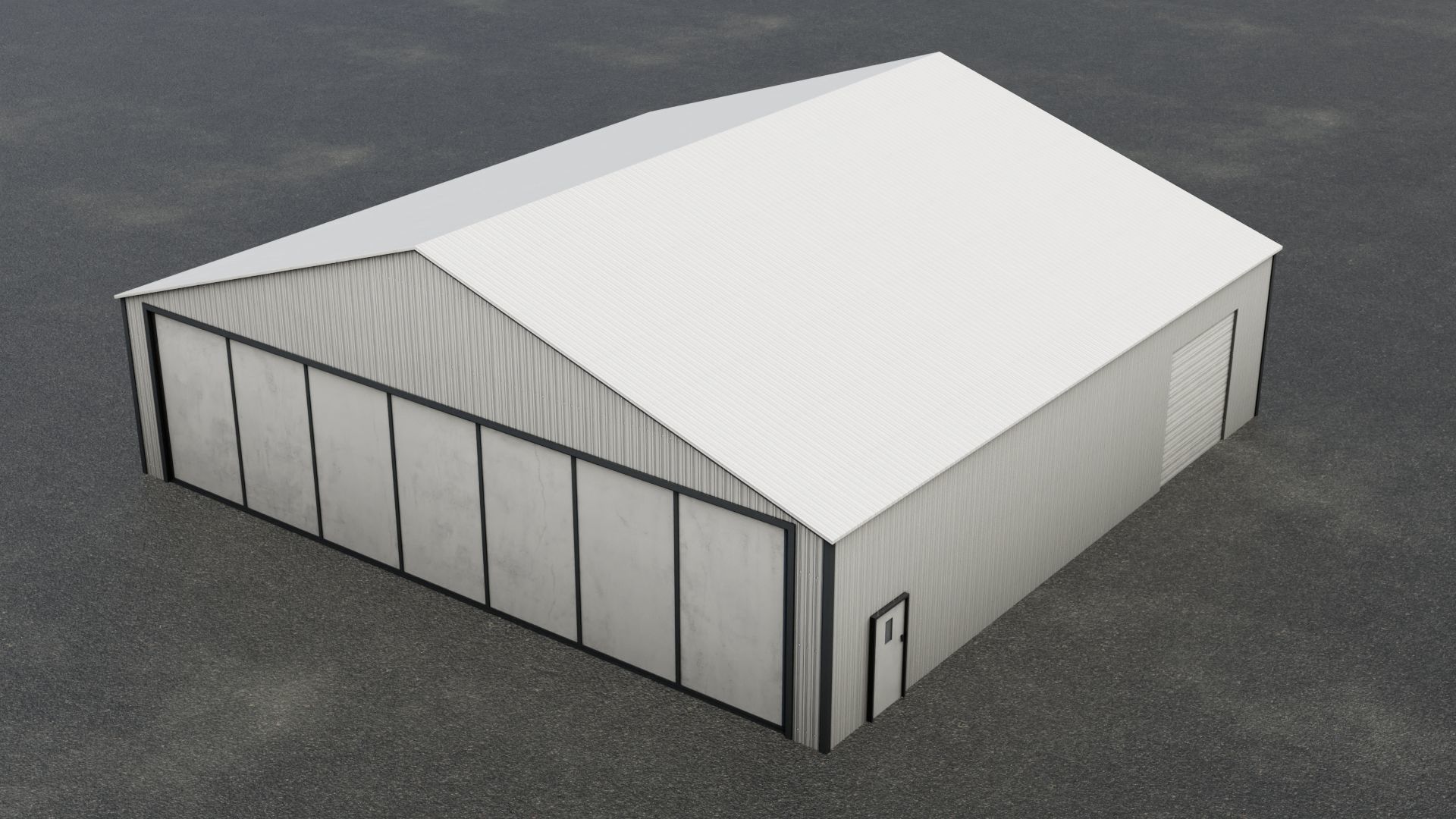 Airfield Hangar Collection Low-poly 3D model_50