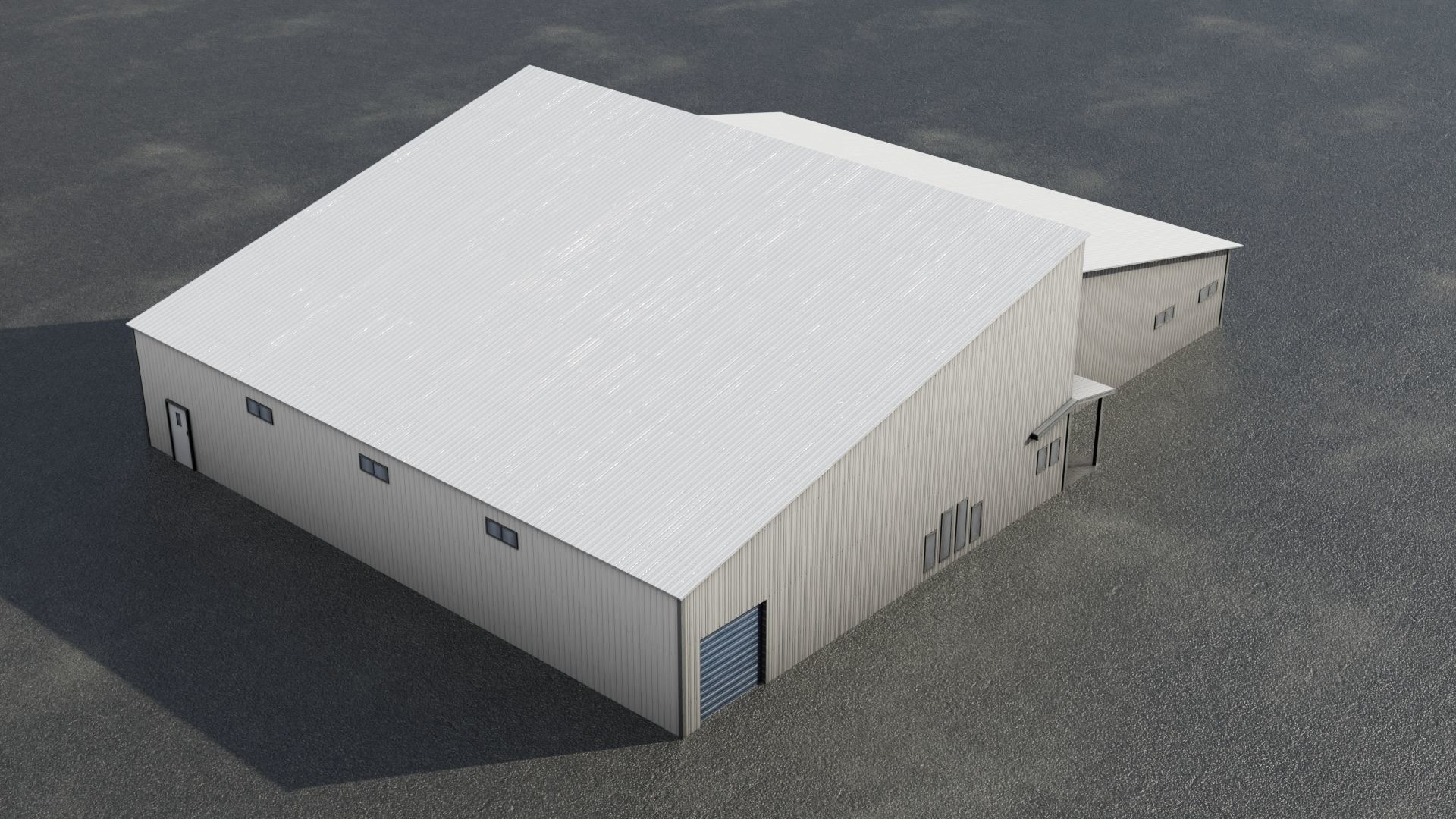 Airfield Hangar Collection Low-poly 3D model_55