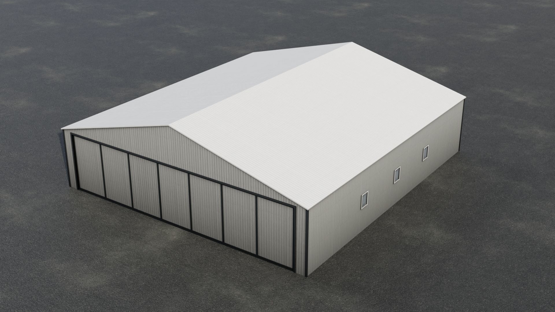 Airfield Hangar Collection Low-poly 3D model_52