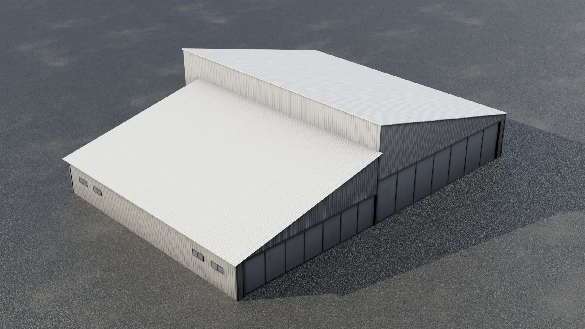 Airfield Hangar Collection Low-poly 3D model_56