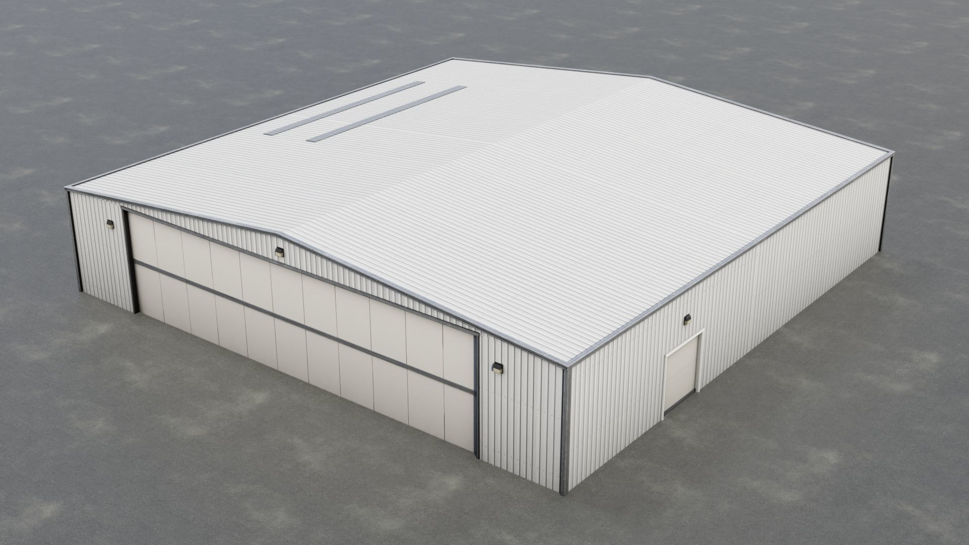 Airfield Hangar Collection Low-poly 3D model_8