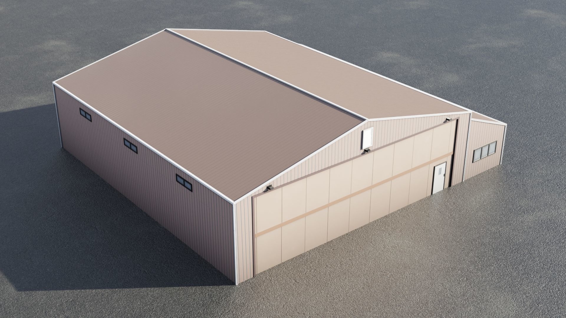 Airfield Hangar Collection Low-poly 3D model_11