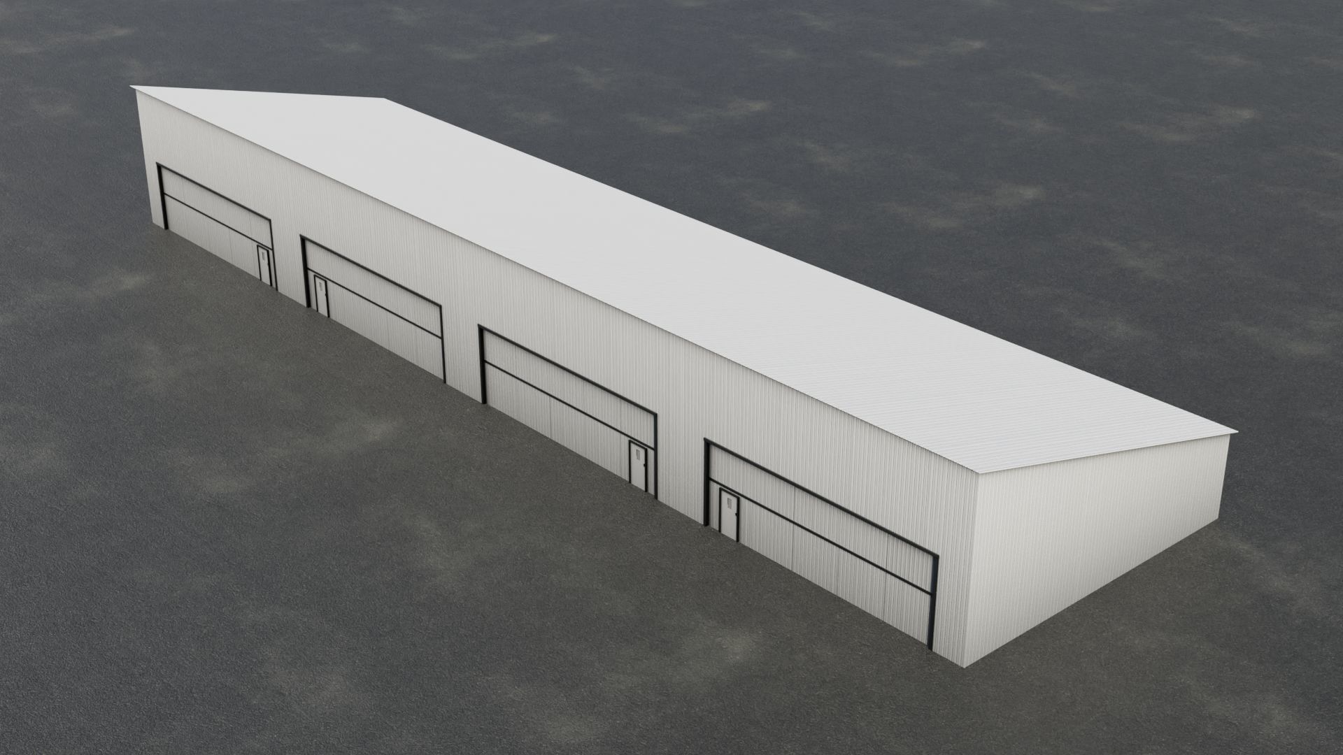 Airfield Hangar Collection Low-poly 3D model_29