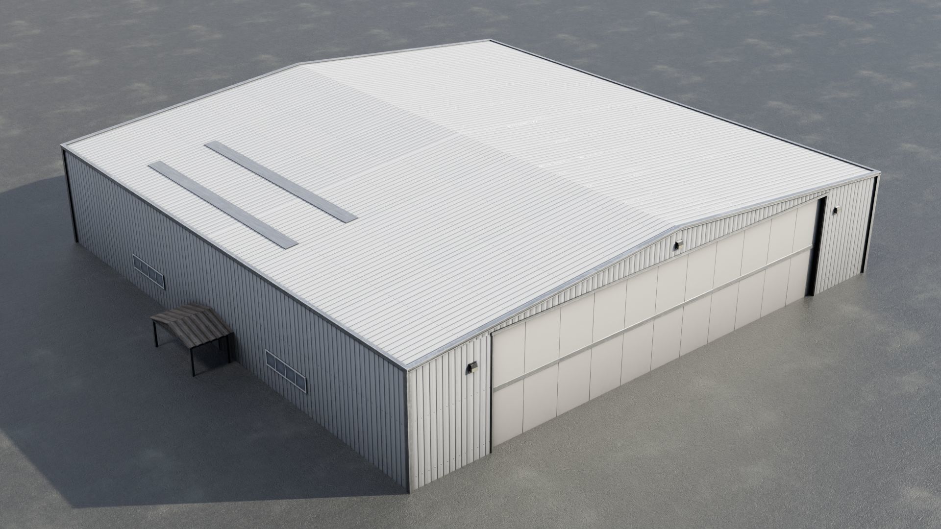 Airfield Hangar Collection Low-poly 3D model_9