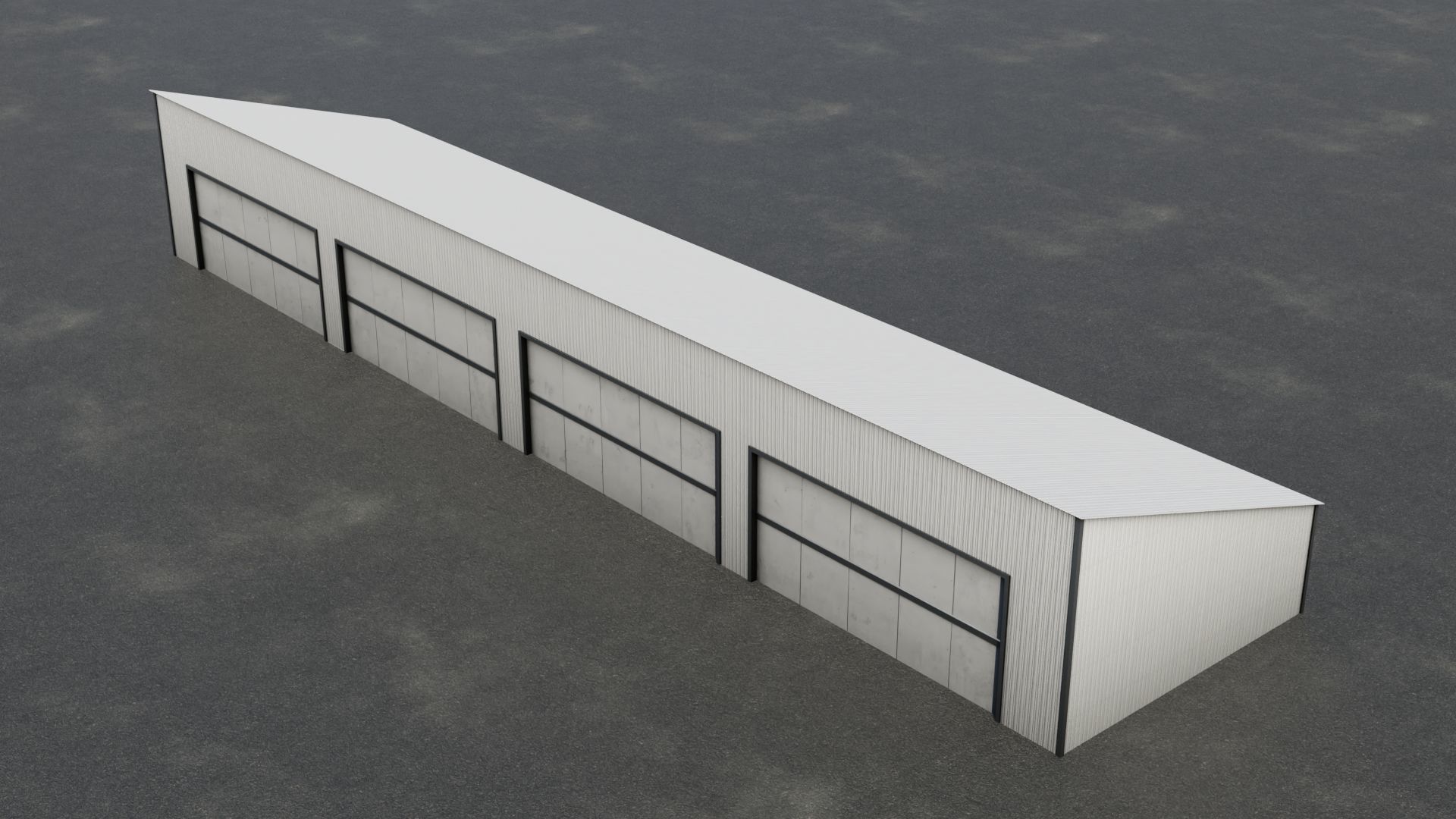 Airfield Hangar Collection Low-poly 3D model_43