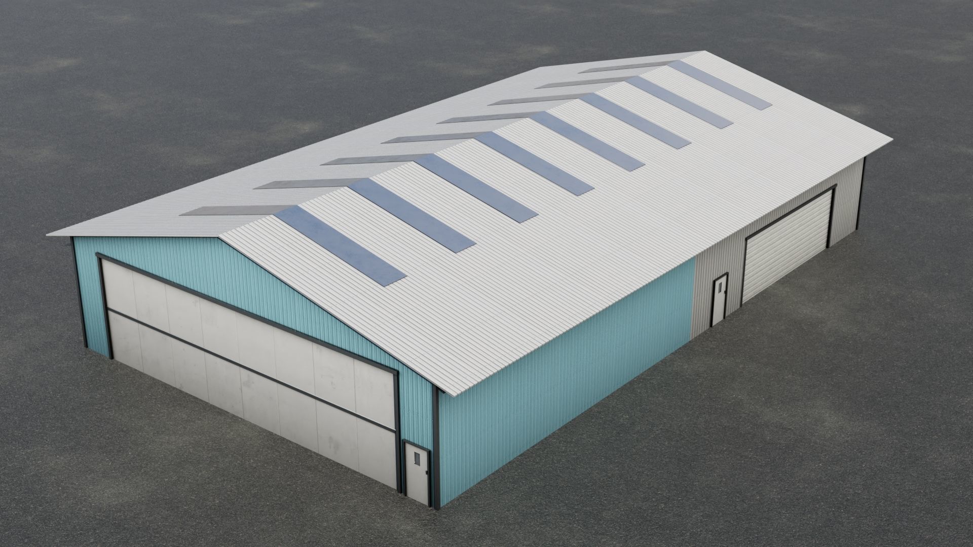 Airfield Hangar Collection Low-poly 3D model_41