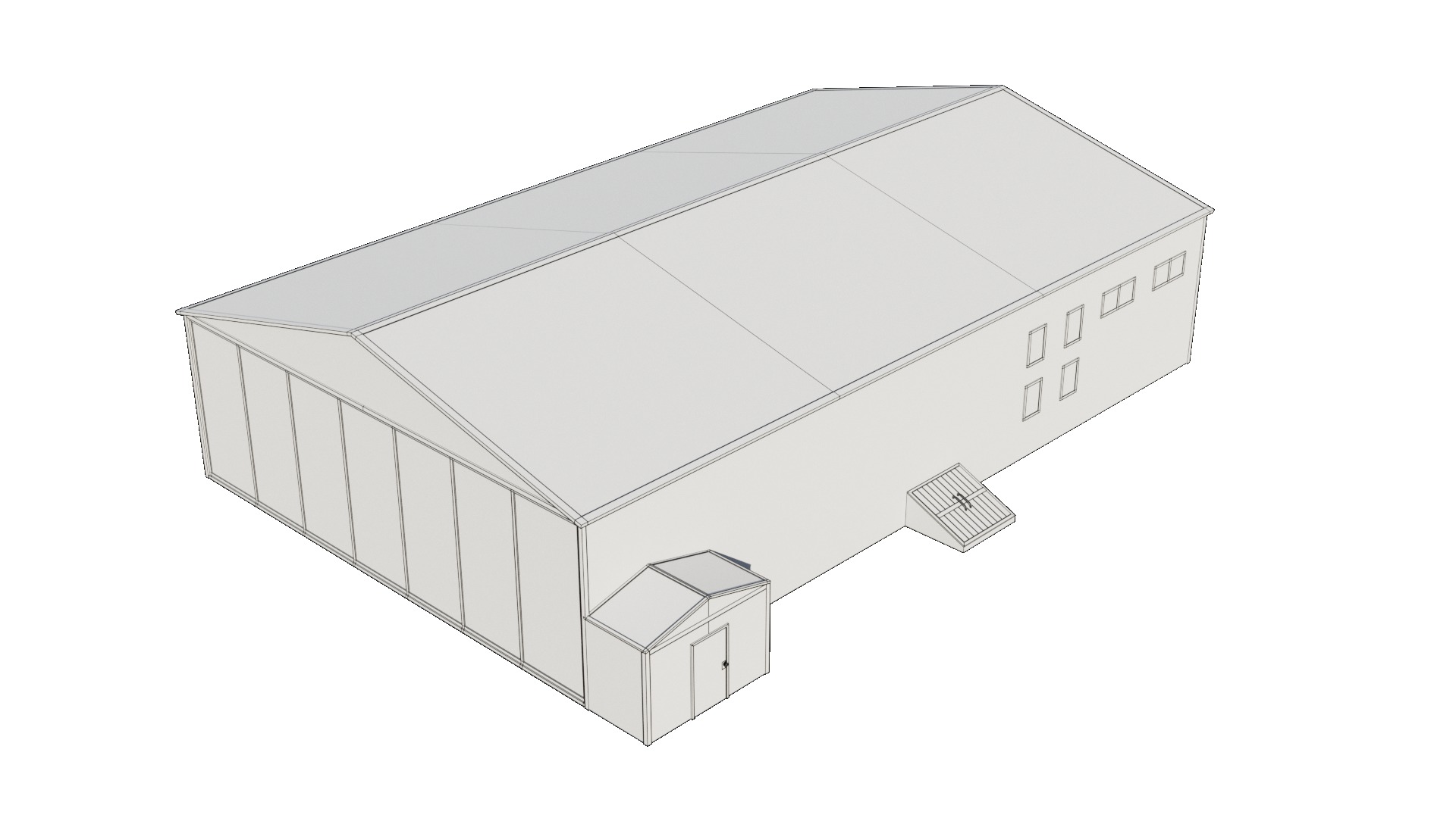 Airfield Hangar Collection Low-poly 3D model_64