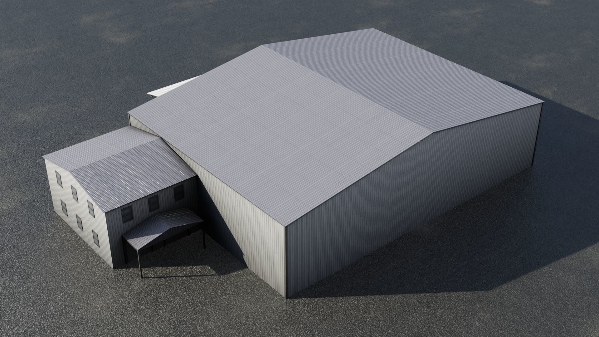 Airfield Hangar Collection Low-poly 3D model_47