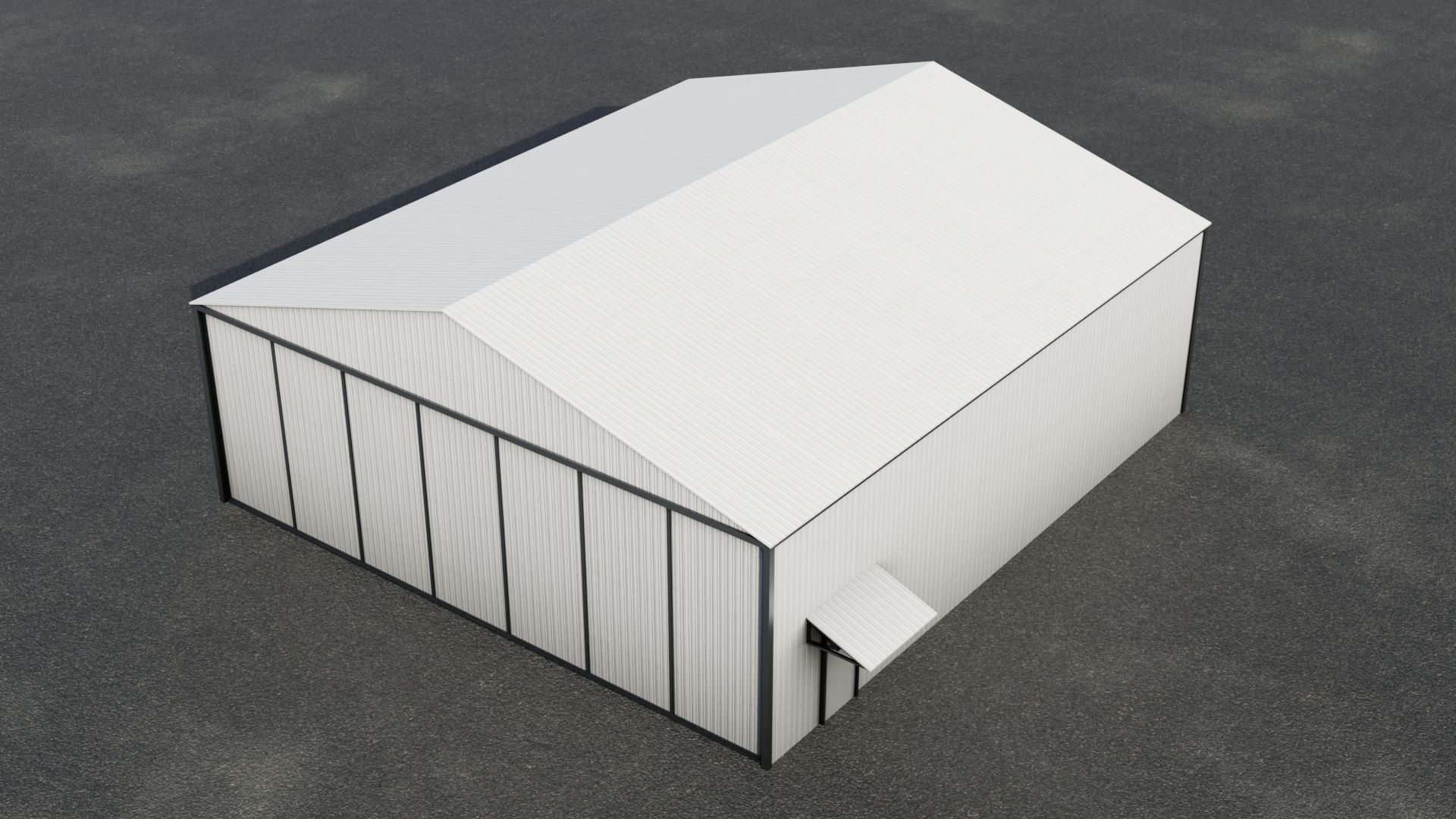 Airfield Hangar Collection Low-poly 3D model_37