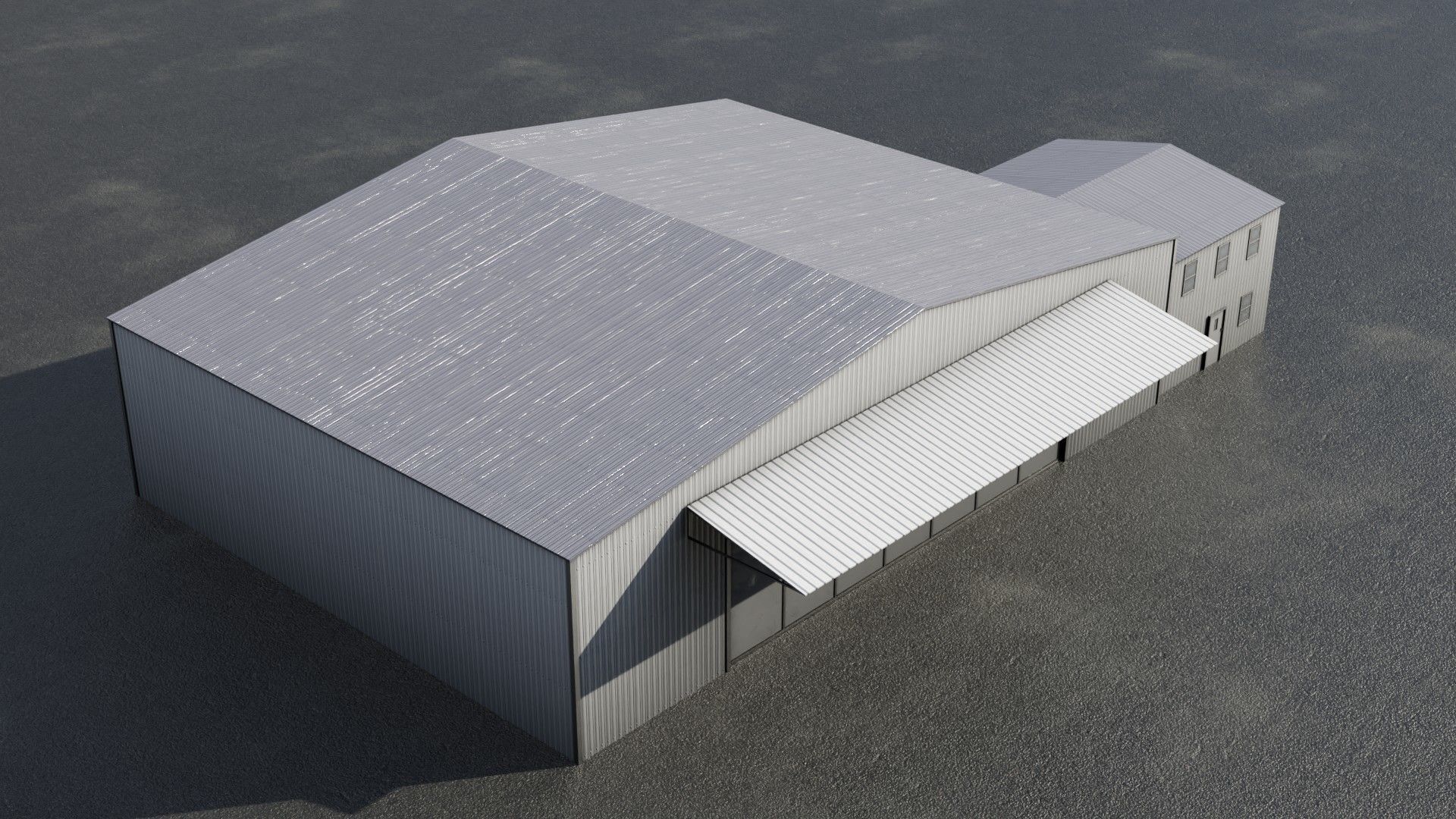 Airfield Hangar Collection Low-poly 3D model_46