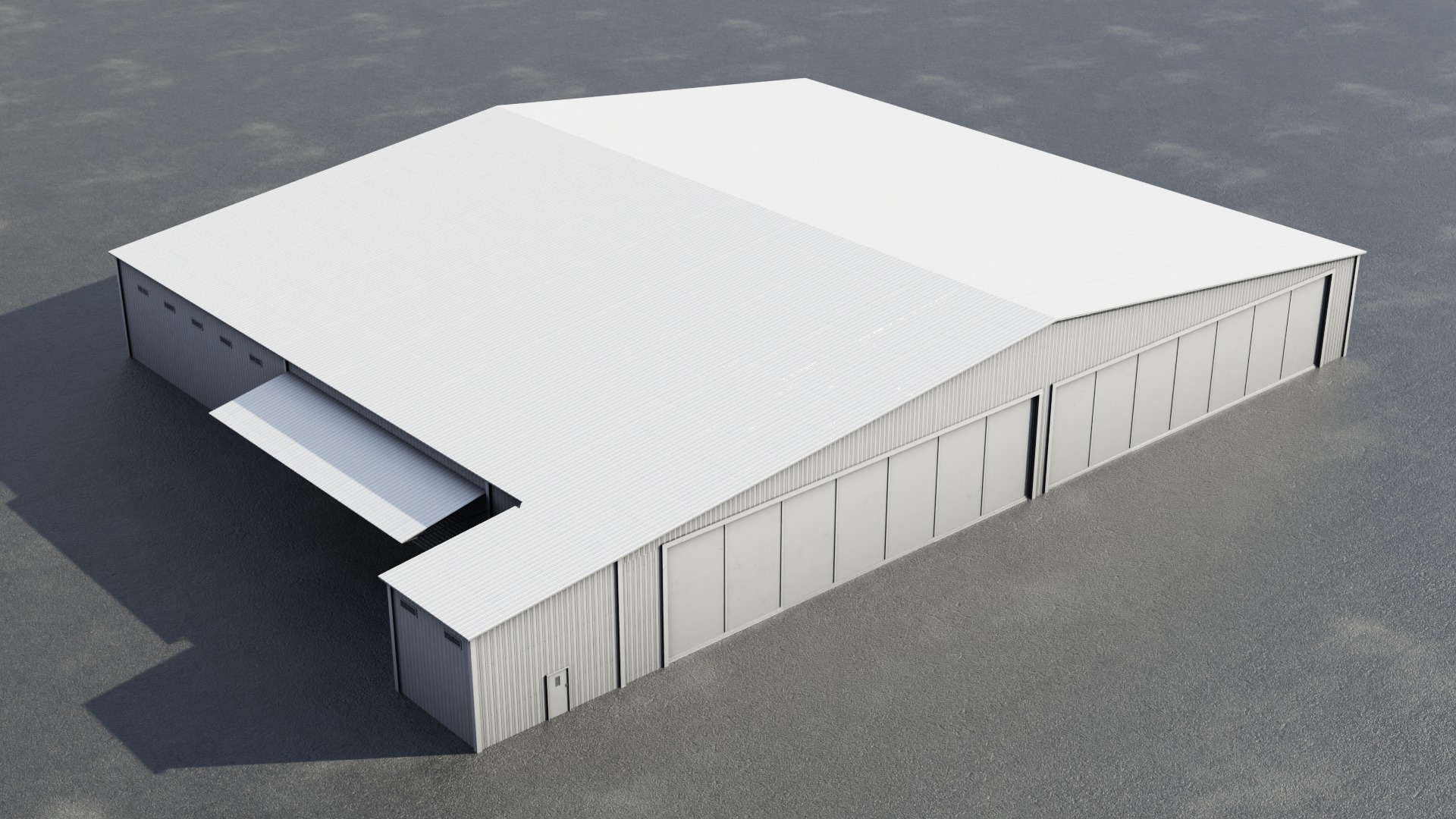 Airfield Hangar Collection Low-poly 3D model_6