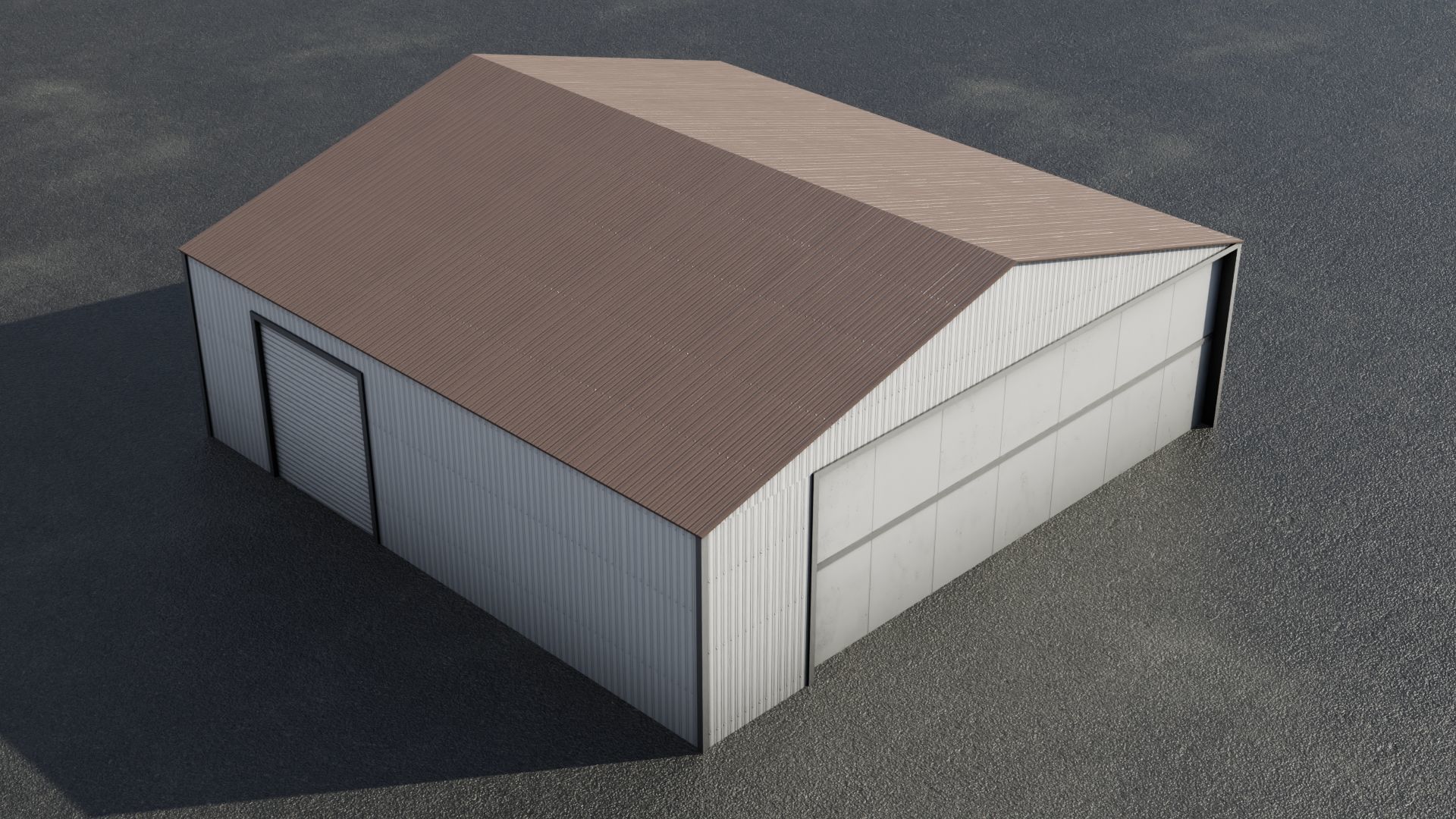 Airfield Hangar Collection Low-poly 3D model_32