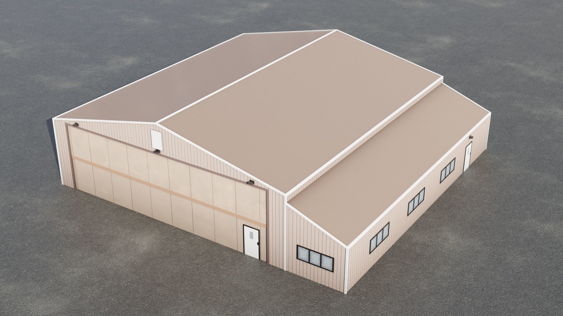 Airfield Hangar Collection Low-poly 3D model_10