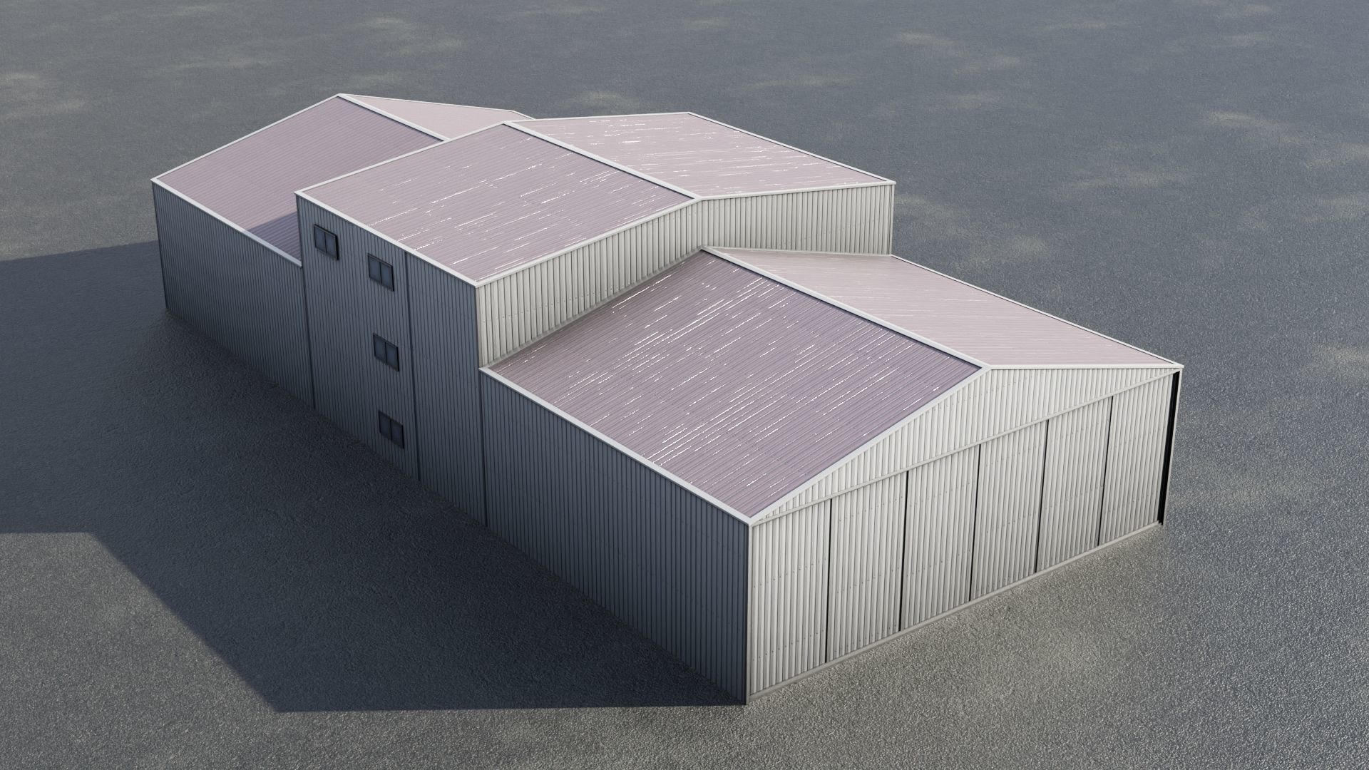 Airfield Hangar Collection Low-poly 3D model_20