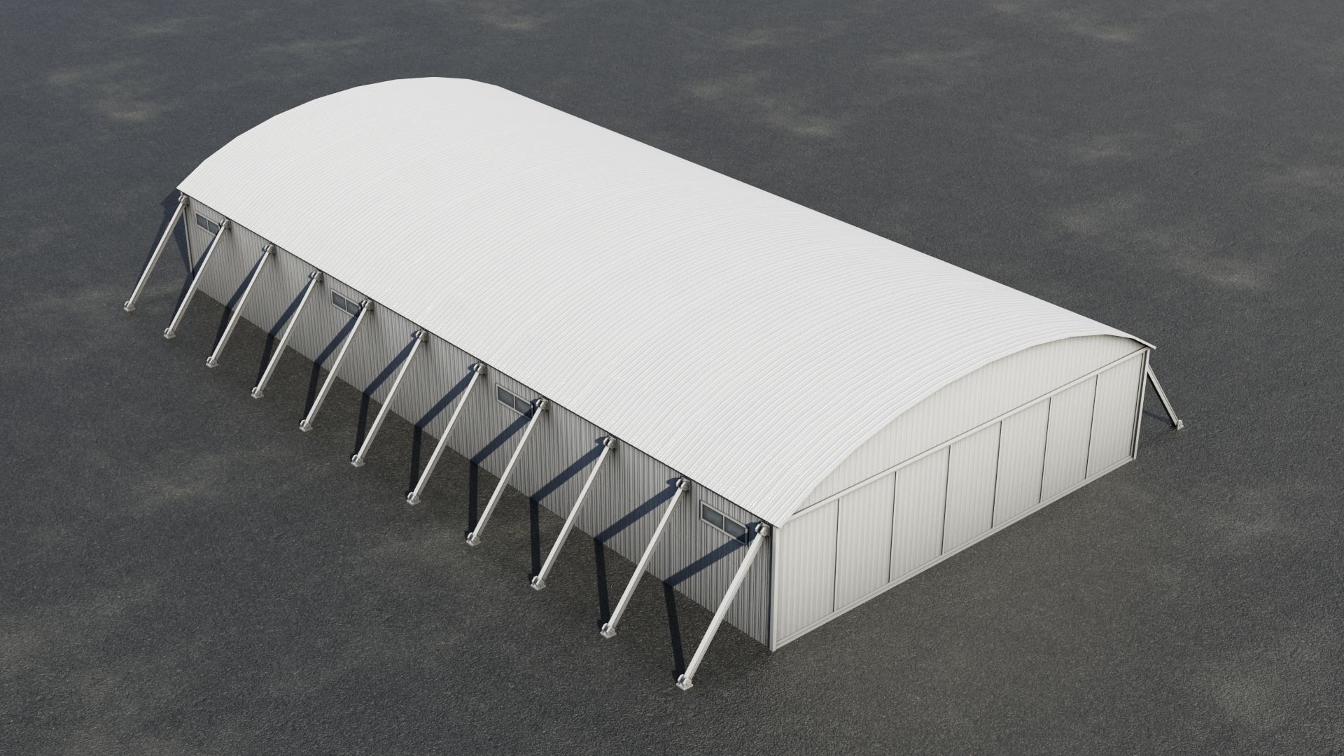 Airfield Hangar Collection Low-poly 3D model_23