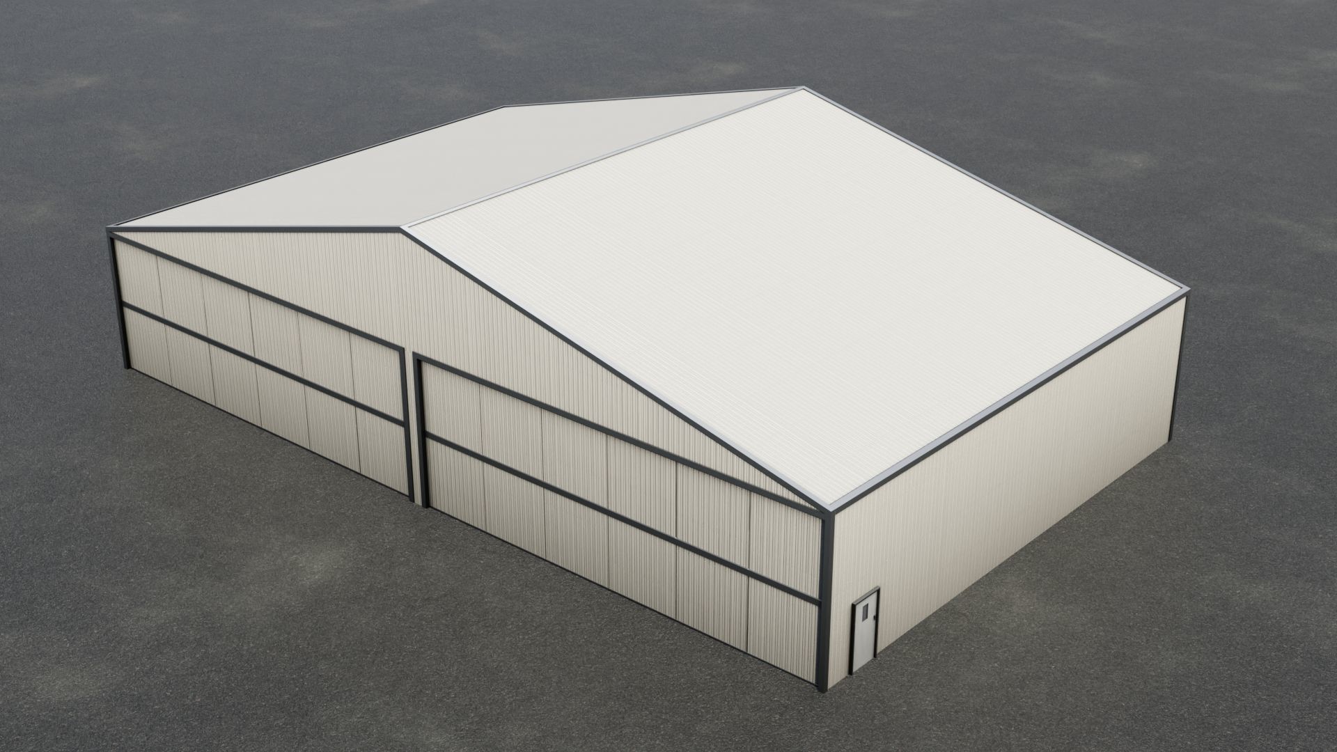 Airfield Hangar Collection Low-poly 3D model_59