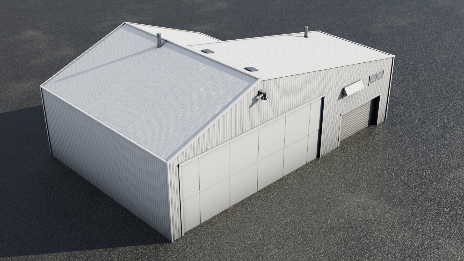 Airfield Hangar Collection Low-poly 3D model_13