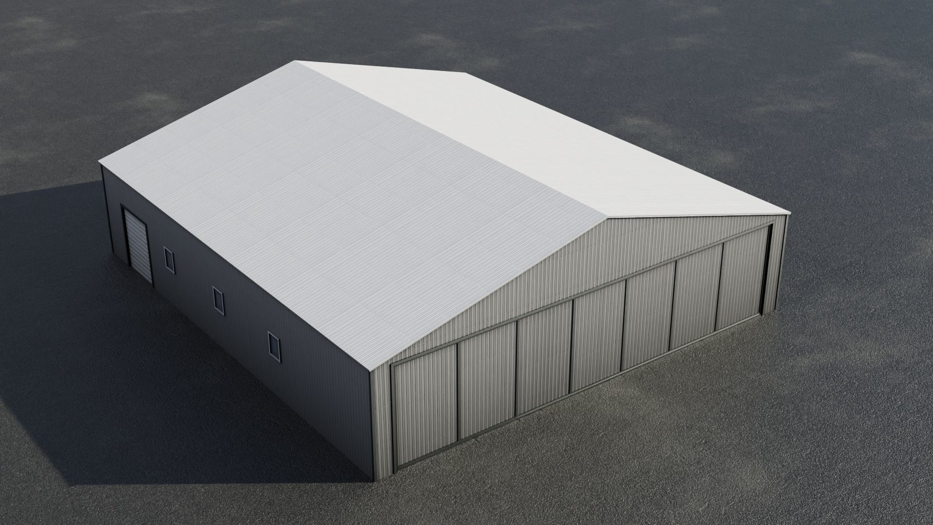 Airfield Hangar Collection Low-poly 3D model_53