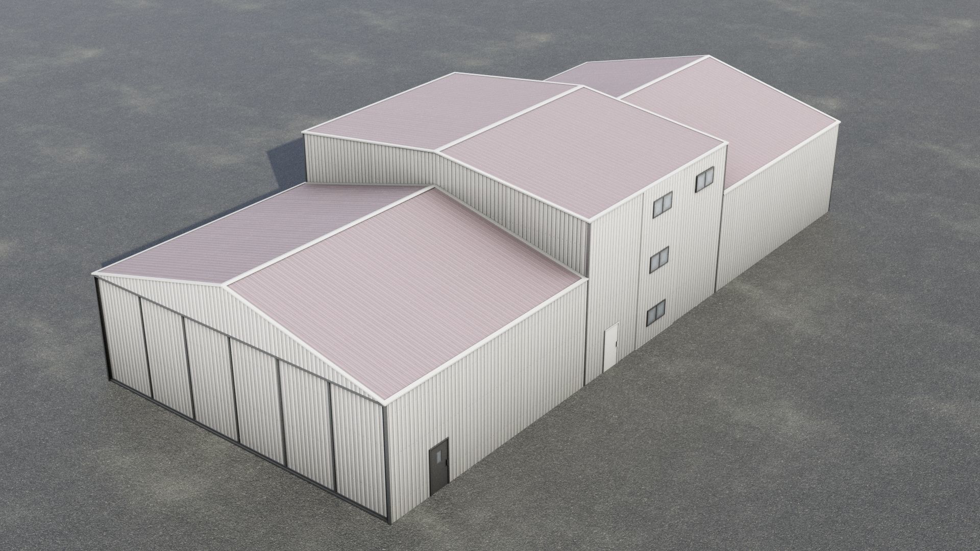 Airfield Hangar Collection Low-poly 3D model_19