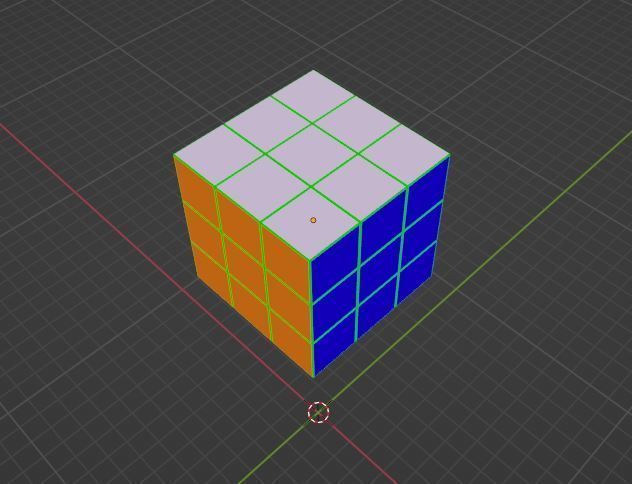 Low-poly Rubiks Cube Low-poly 3D model Low-poly 3D model_1