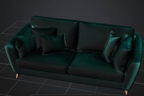 Luxurious Sofa Free low-poly 3D model_3