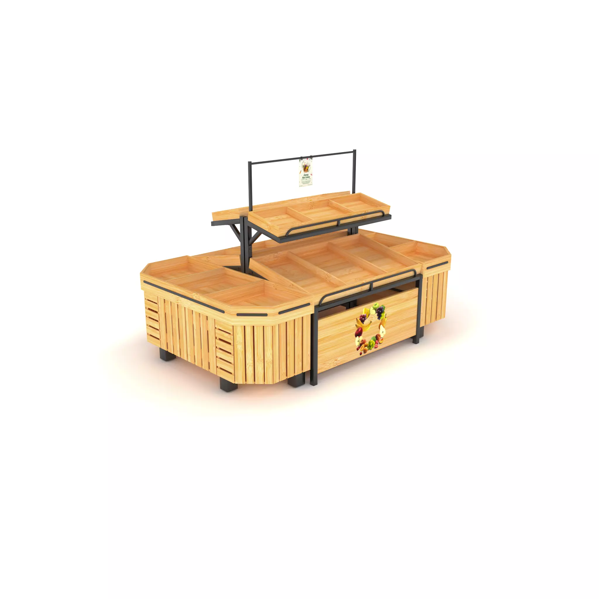 Fruits wooden display rack 3D model