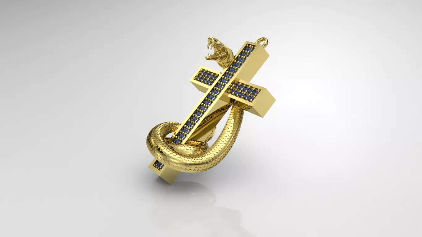 Snake and cross Free 3D print model