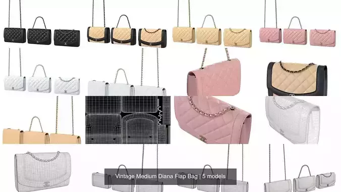 Vintage Medium Diana Flap Bag