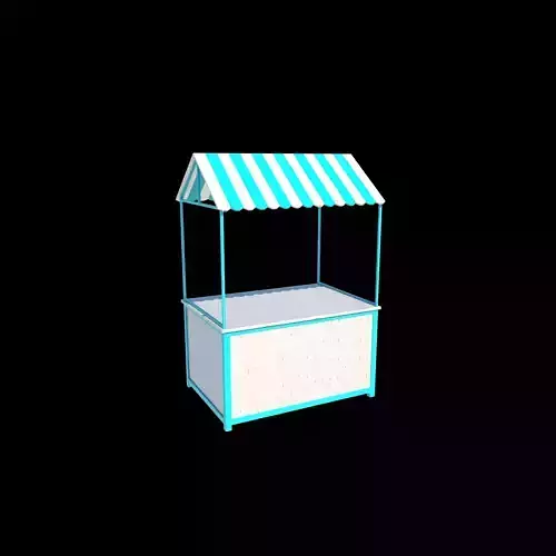 Wooden Food Stand 3D model