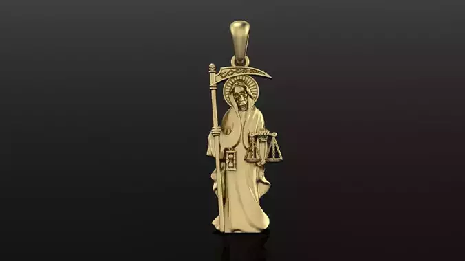 SANTA MUERTE pendant 3DM STL OBJ model for 3D printing and CNC 3D print model SANTA MUERTE pendant 3DM STL OBJ model for 3D printing and CNC 3D print model