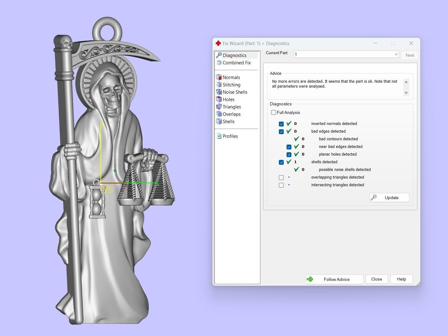 SANTA MUERTE pendant 3DM STL OBJ model for 3D printing and CNC 3D print model_8
