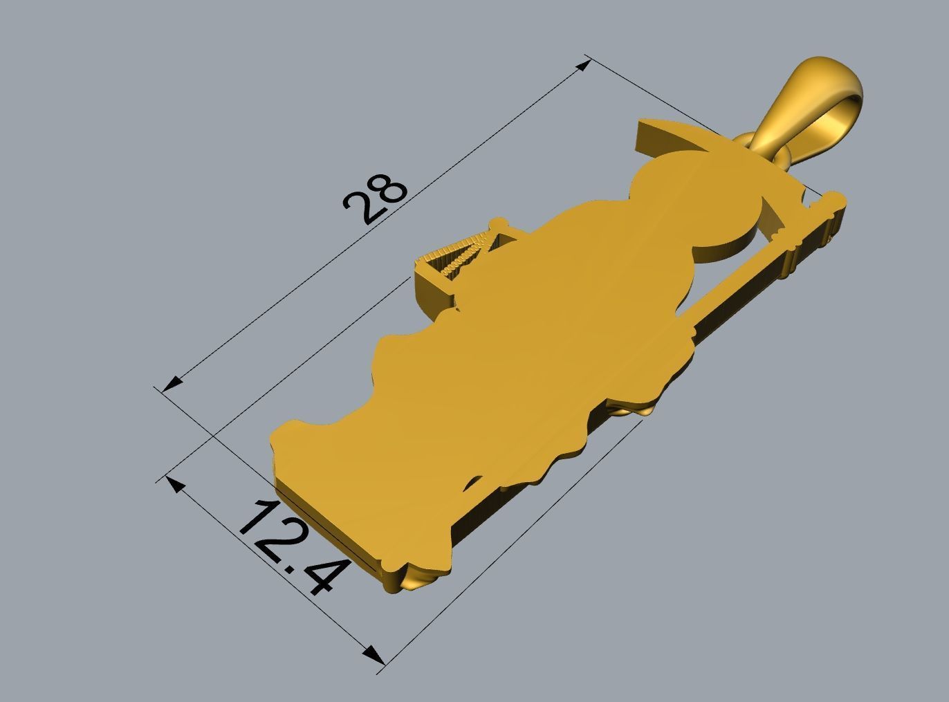 SANTA MUERTE pendant 3DM STL OBJ model for 3D printing and CNC 3D print model_7