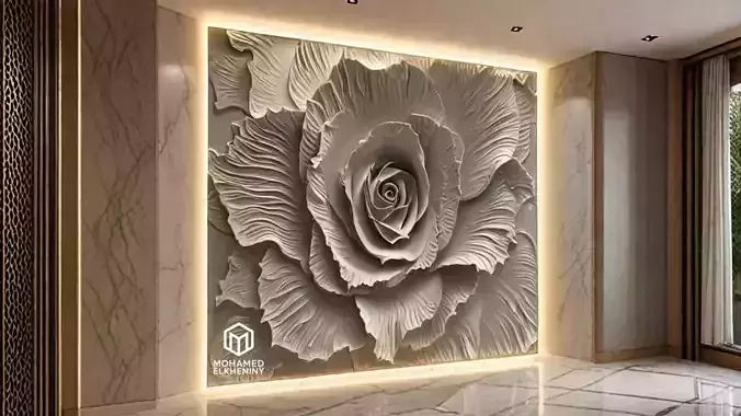 modern panel wall decor set wall relief mural CNC 114