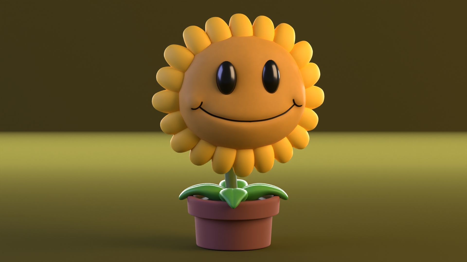 Plants vs Zombies Low-poly 3D model_1