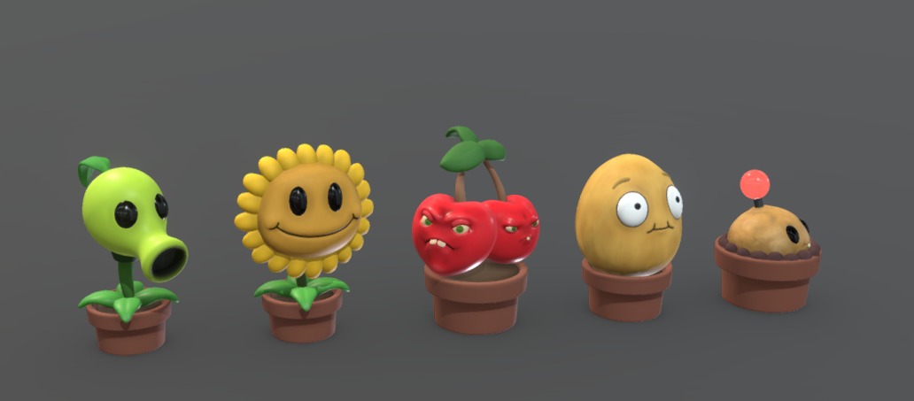 Plants vs Zombies Low-poly 3D model_10