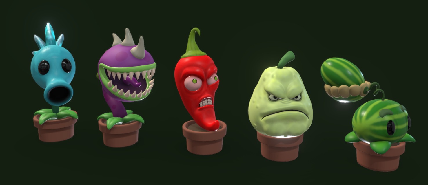 Plants vs Zombies Low-poly 3D model_12