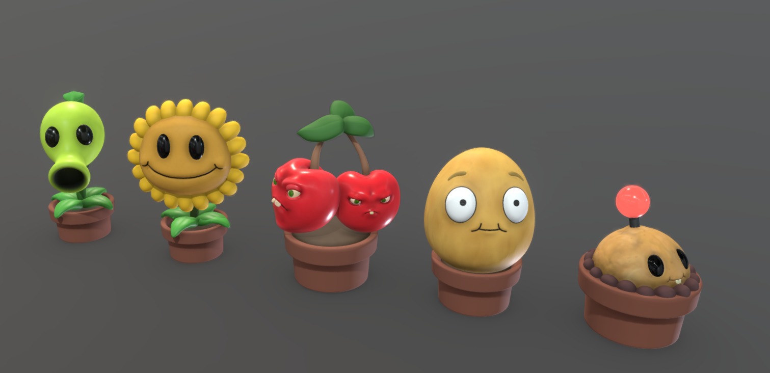 Plants vs Zombies Low-poly 3D model_11