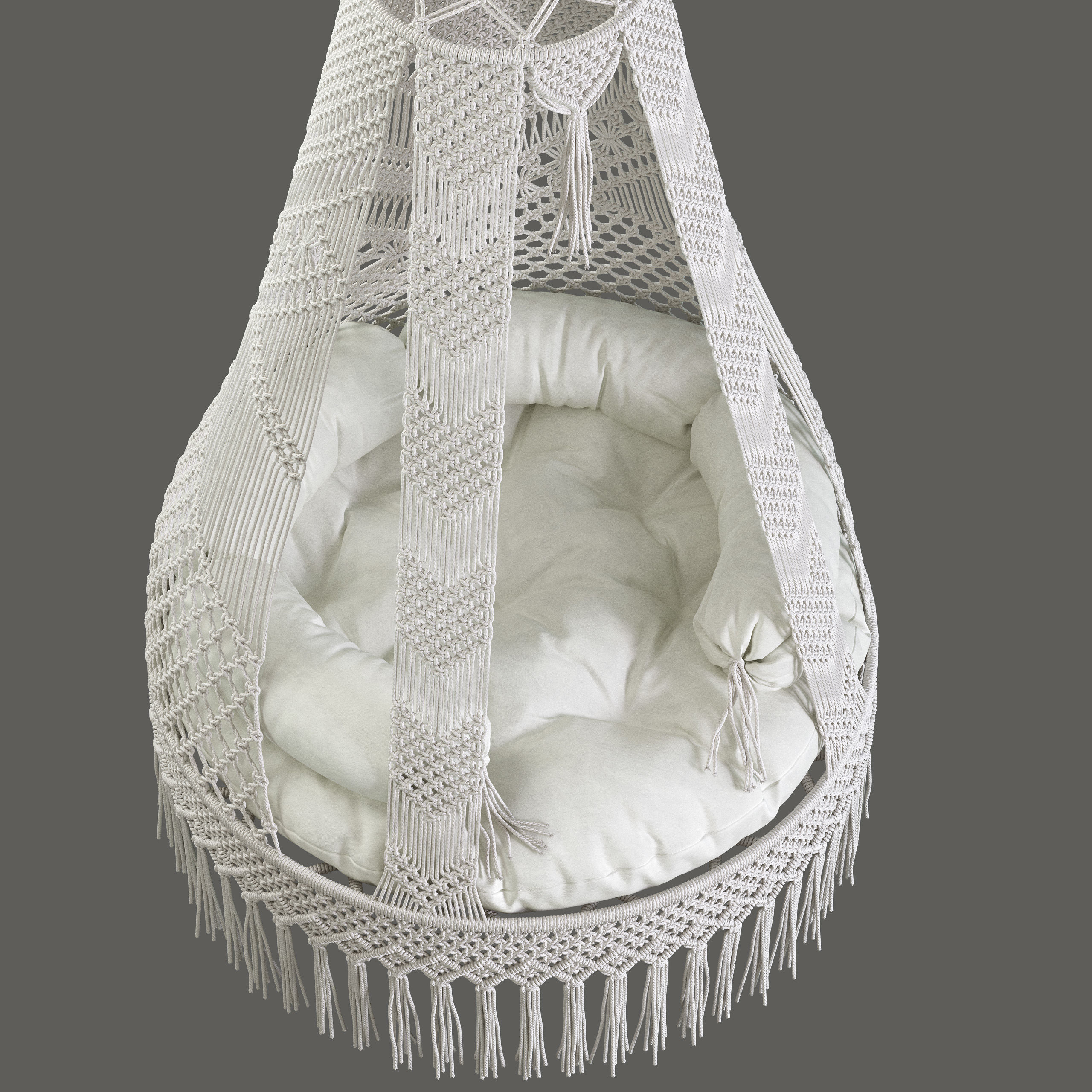 Macrame Hammock Hanging Swing Chair Boho  3D model_3