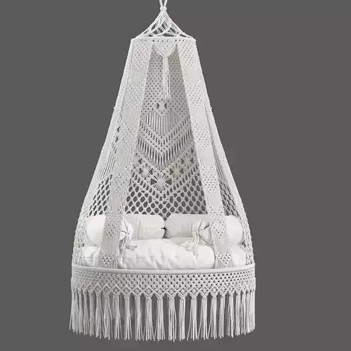 Macrame Hammock Hanging Swing Chair Boho  3D model