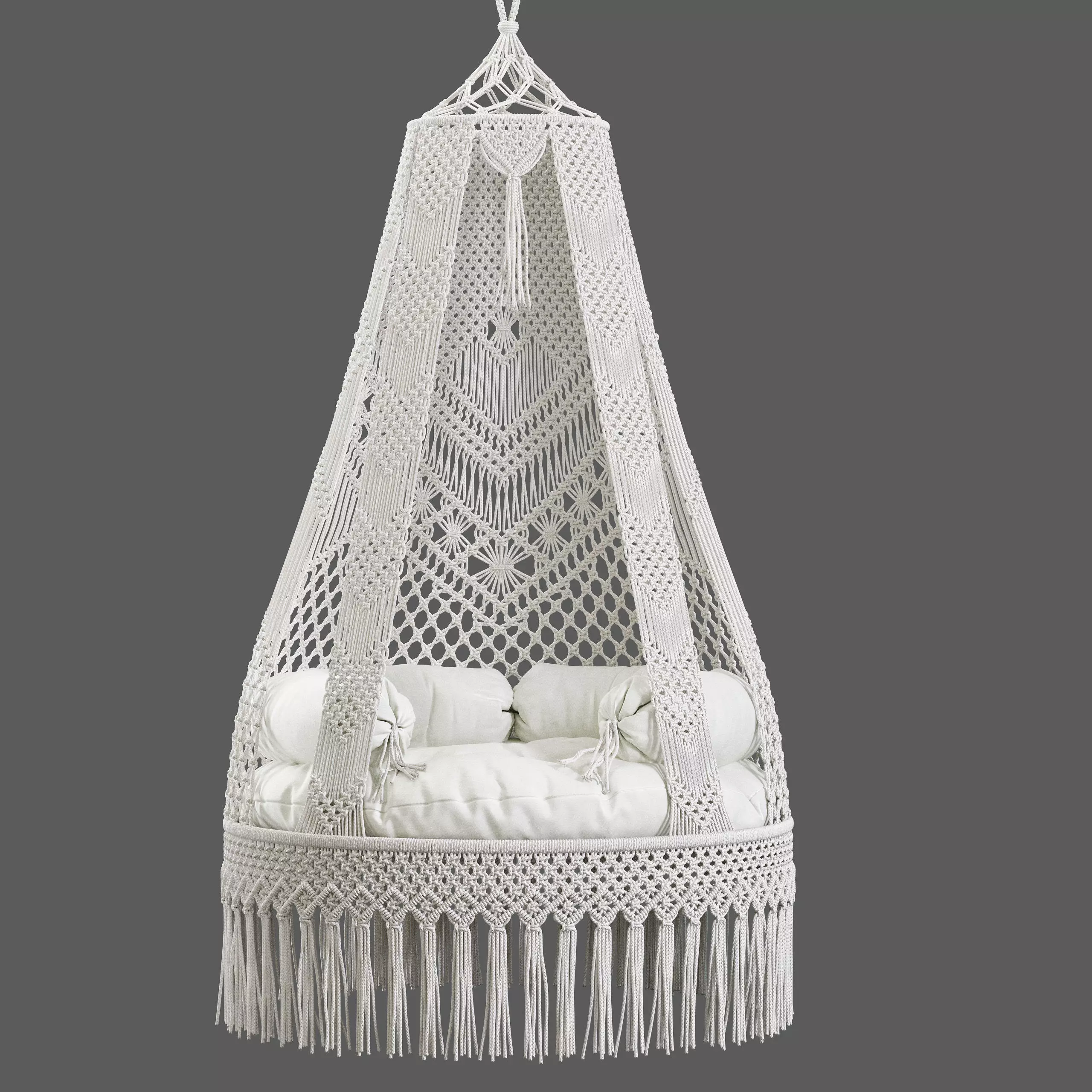 Macrame Hammock Hanging Swing Chair Boho  3D model_0