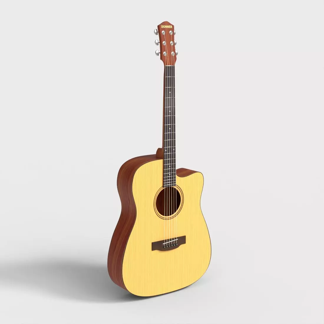 DONNER ACOUSTIC GUITAR Low-poly 3D model_0