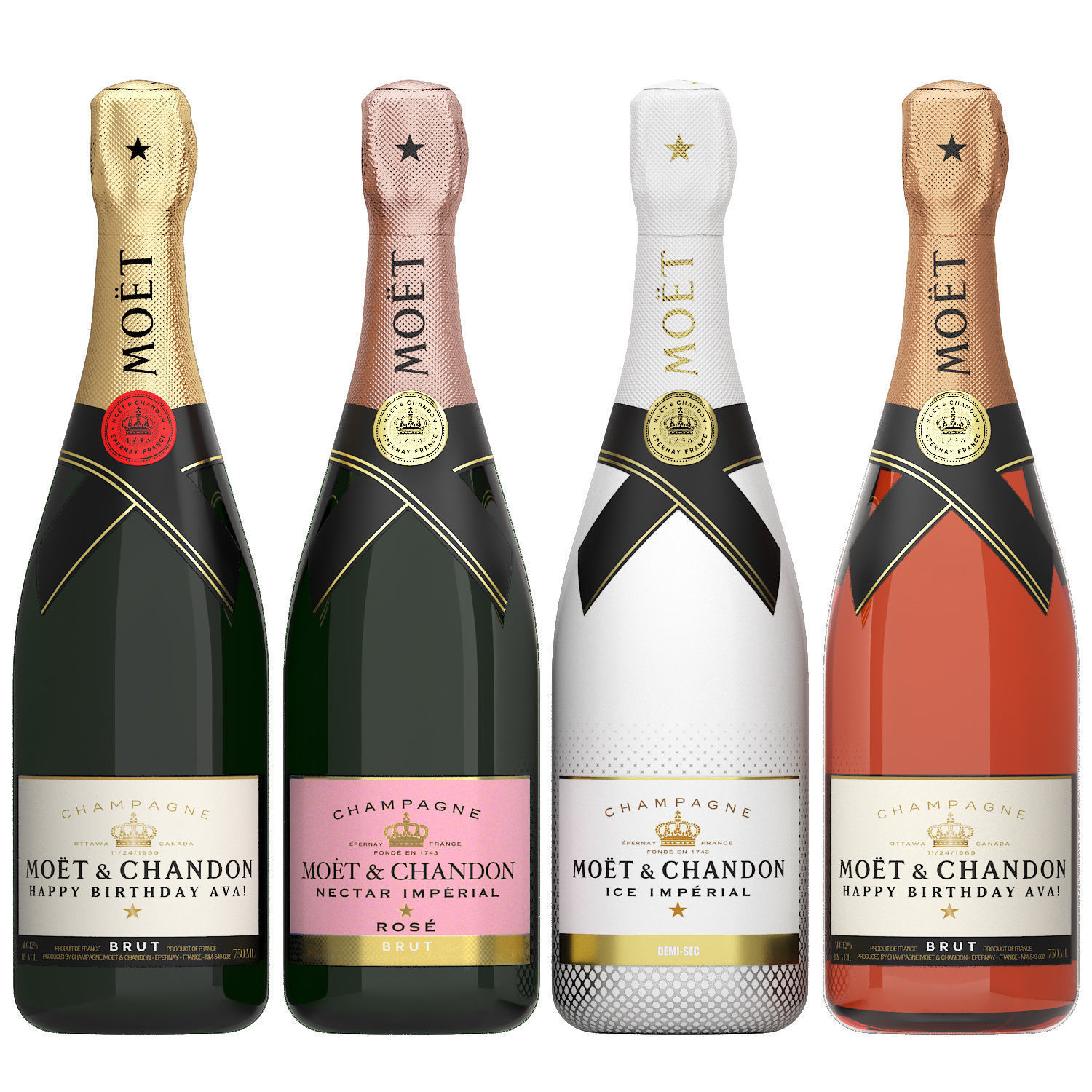 moet and chandon champagne collection 3D model_1