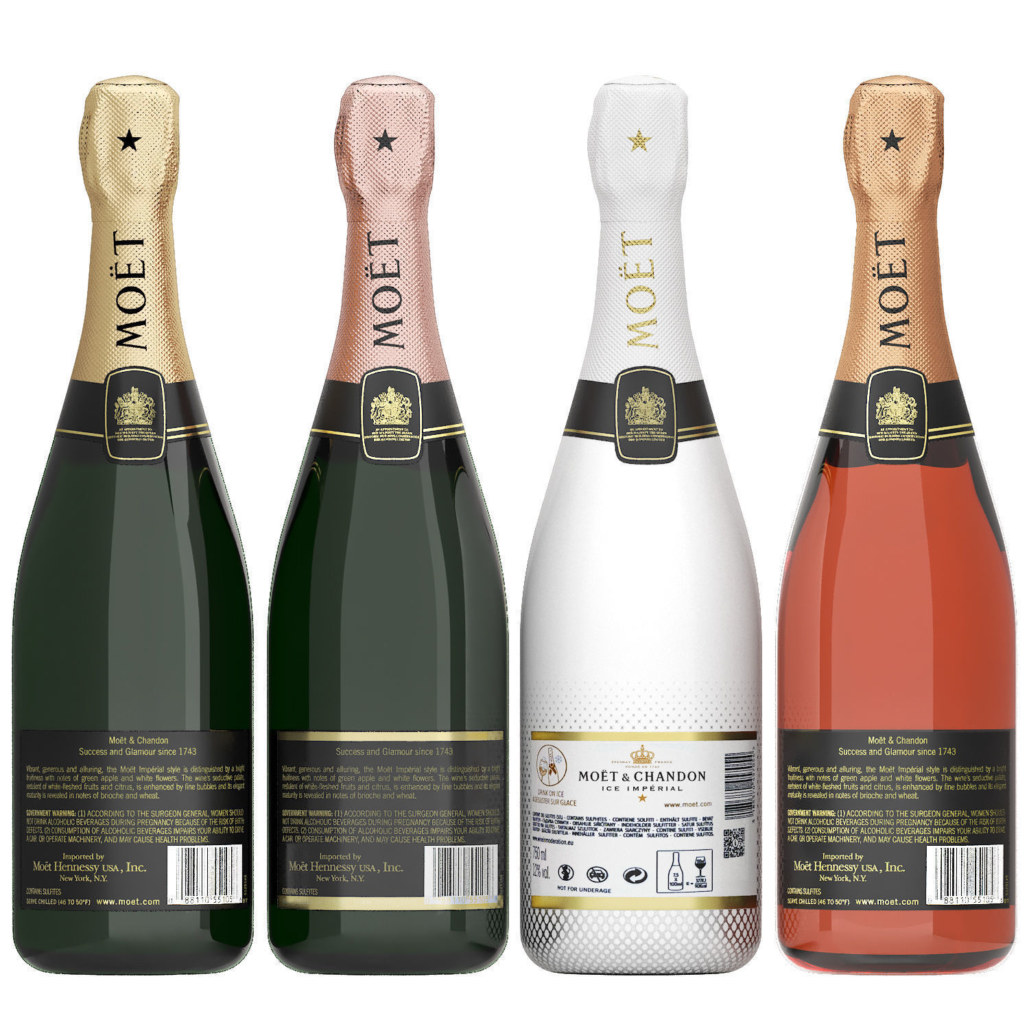 moet and chandon champagne collection 3D model_2