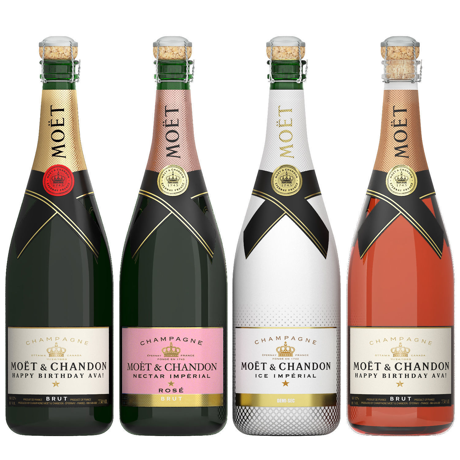 moet and chandon champagne collection 3D model_3