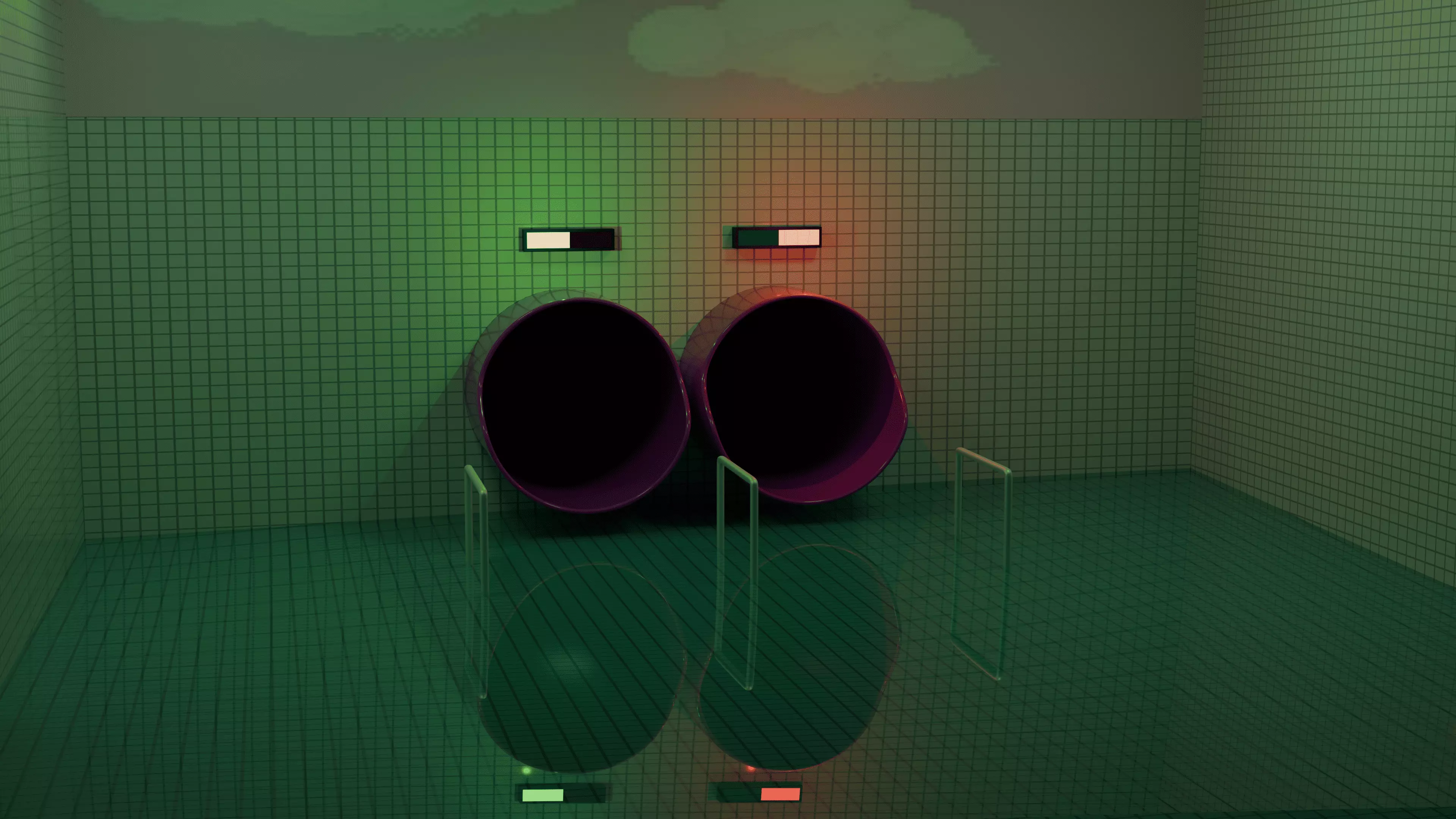 Surreal Liminal Space Tunnel Low-poly 3D model_0