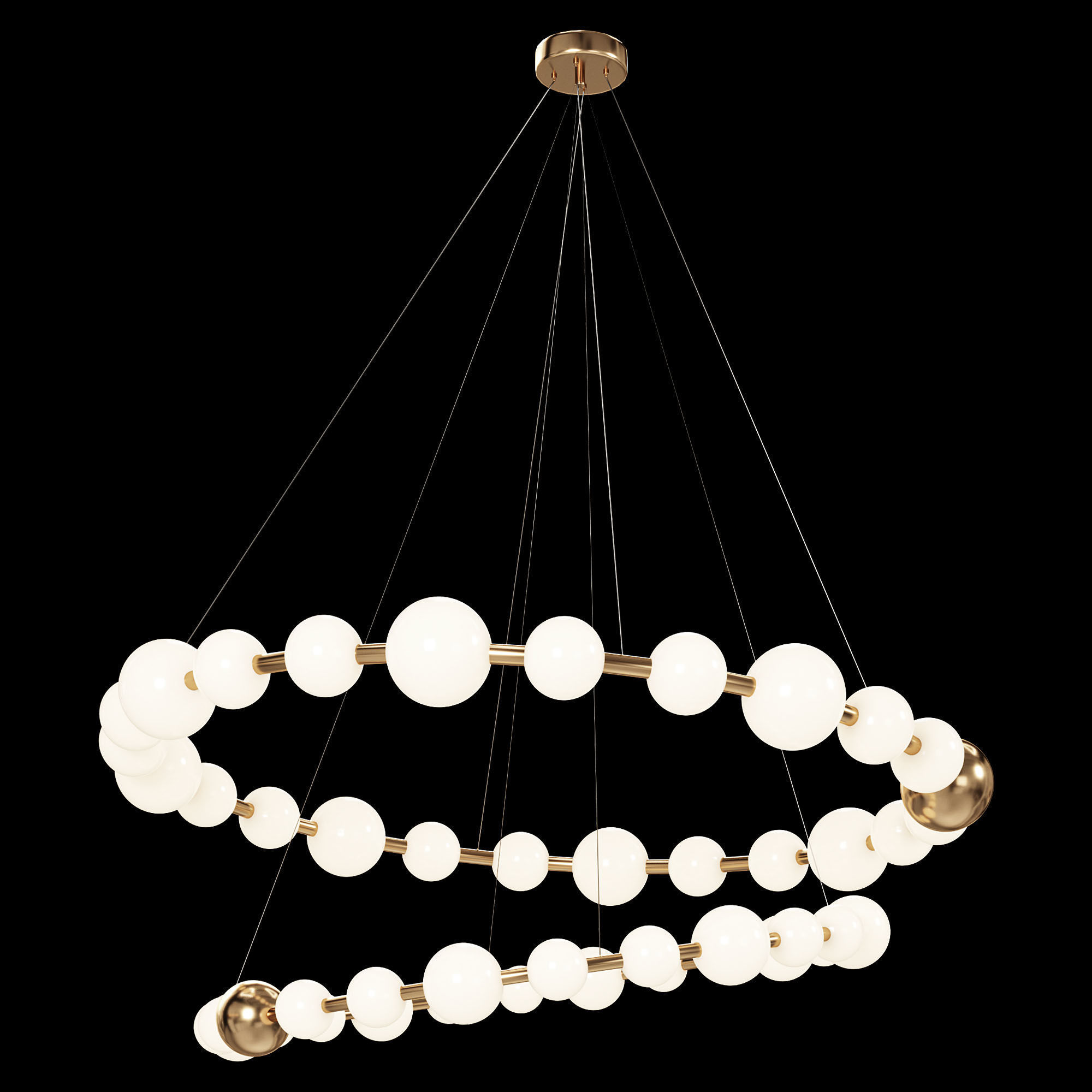 Acrylic Pearls 1 Chandelier set 3D model_6