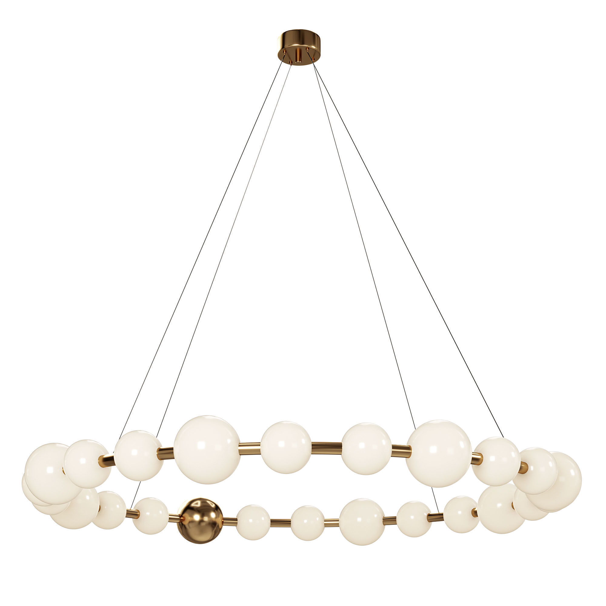 Acrylic Pearls 1 Chandelier set 3D model_1