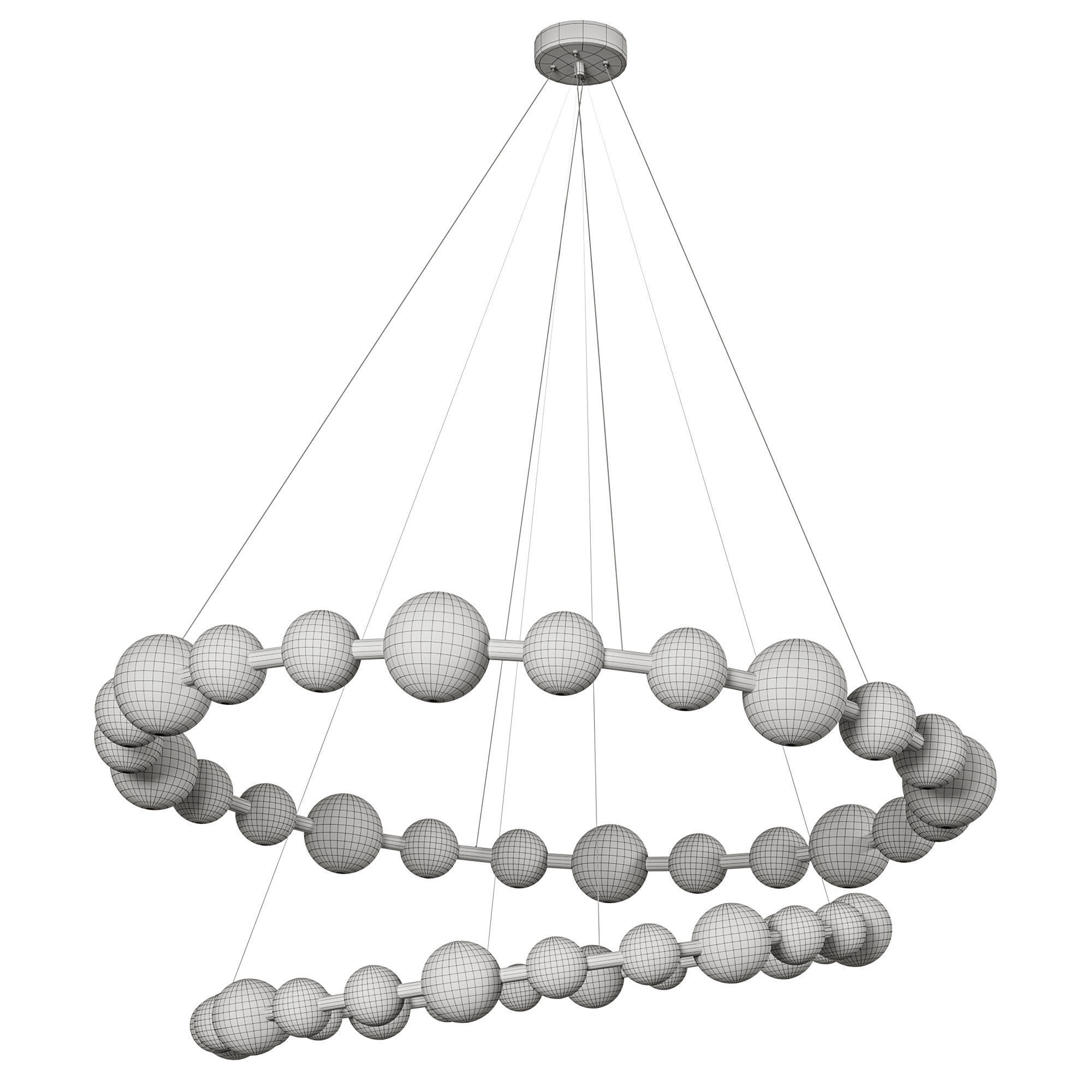 Acrylic Pearls 1 Chandelier set 3D model_5